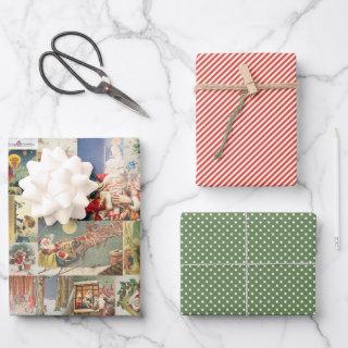 Antique Christmas Holiday Greeting Cards Pattern  Sheets