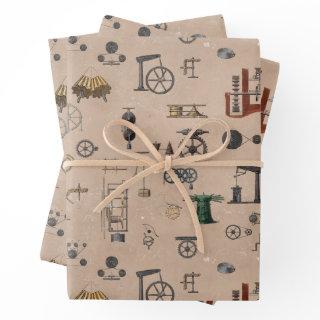 Antique Engineering Mechanical Scientific Pattern  Sheets