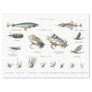ANTIQUE FLY FISHING LURE COLLECTION TISSUE PAPER