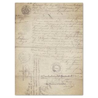 ANTIQUE FRENCH DOCUMENT TISSUE PAPER
