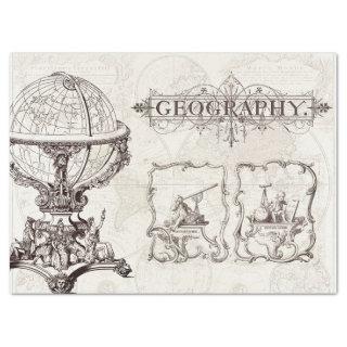 ANTIQUE GEOGRAPHY AND ASTRONOMY EPHEMERA TISSUE PAPER