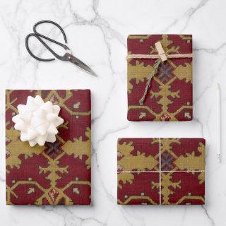 Antique Geometric Oriental Persian Red Pattern  Sheets