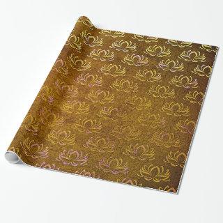 Antique Gold Lotus Flower Pattern