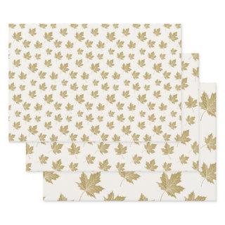 Antique Gold Maple Leaf Pattern.   Sheets