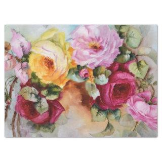 Antique Hand Painted Limoges Roses Gift Tissue Tissue Paper