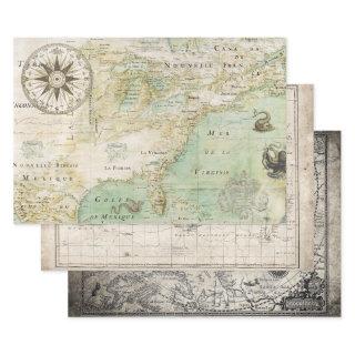 ANTIQUE MAP HEAVY WEIGHT DECOUPAGE  SHEETS