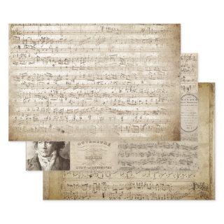 ANTIQUE MUSIC MANUSCRIPTS HEAVY WEIGHT DECOUPAGE  SHEETS