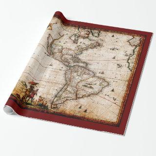 Antique Old Continent of America