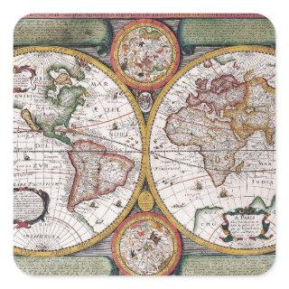 Antique Old Map Inspired (12) Square Sticker