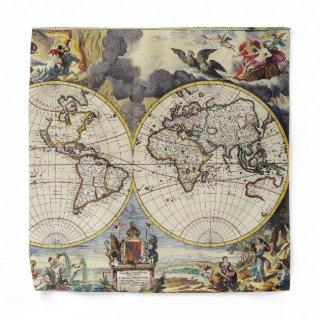 Antique Old Map Inspired (4) Bandana