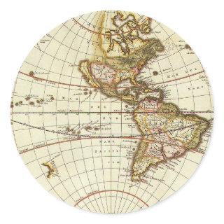Antique Old World Map by Frederick de Wit, c. 1680 Classic Round Sticker
