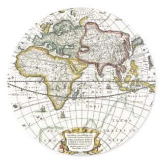 Antique Old World Map by Hendrik Hondius, 1630 Classic Round Sticker