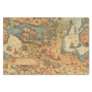 Antique Old World Map Decoupage Paper