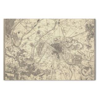 Antique Paris Map Tissue Paper