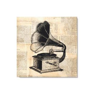 Antique Phonograph Talking Machine Music Art Canvas Print