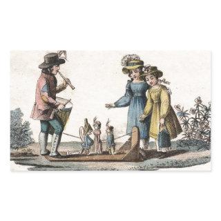 Antique Puppet Children Show Dance Rectangular Sticker
