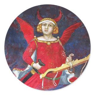 ANTIQUE RENAISSANCE TAROT /THE DEVIL Pride Detail Classic Round Sticker