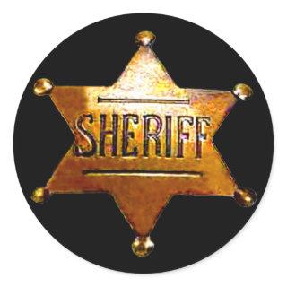 Antique Sheriff's Badge  Classic Round Sticker