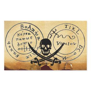 ANTIQUE TALISMAN / PIRATES TREASURE MAP RECTANGULAR STICKER
