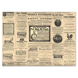 Antique Vintage Horticulture Ads Ephemera Sepia Tissue Paper