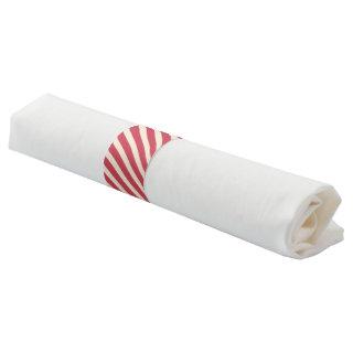 Antique White and Brick Red Diagonal Stripes Napkin Bands