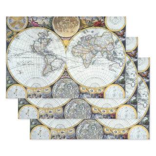 Antique World Map, Atlas Maritimus by John Seller  Sheets