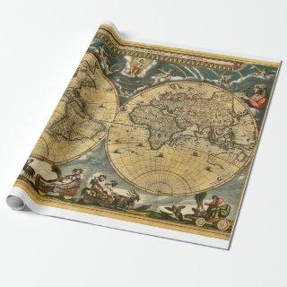 Antique World Map J. Blaeu 1664