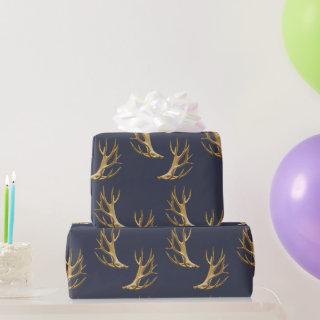 Antlers Pattern Dark Blue Masculine Gift