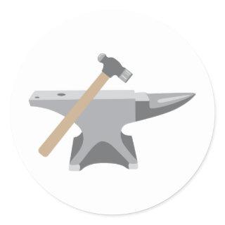 Anvil & Hammer Classic Round Sticker