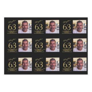 Any Age Birthday Black Gold Photo  Sheets