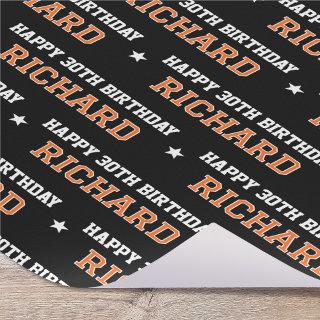 Any Age Happy Birthday Retro Custom Orange Black