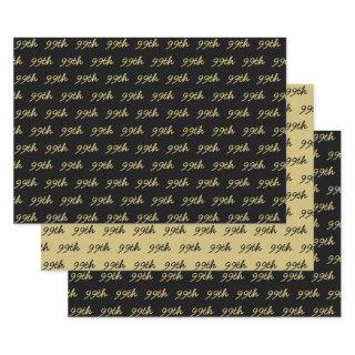 Any Age: Your Custom Number Pattern - Black & Gold  Sheets