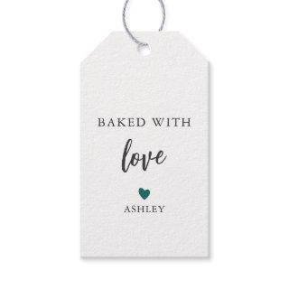 Any Color Heart Baked With Love Tag, Homemade Cook Gift Tags