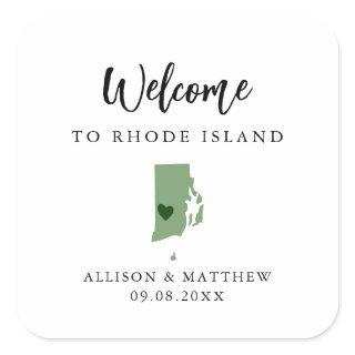 Any Color Rhode Island Wedding Welcome Bag Square Sticker