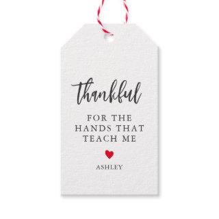 Any Color Thankful for the Hands That Teach Me Gift Tags