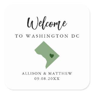 Any Color Washington DC Wedding Welcome Bag Square Sticker