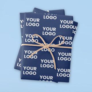 Any Image or Business Logo Editable Dark Navy Blue  Sheets