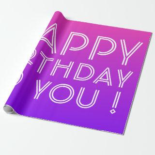 Any Name Editable Happy Birthday Pink Purple Ombre