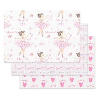 Any Name Pretty Pink & White Ballerina  Sheets
