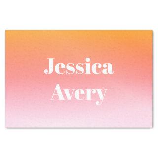 Any Name | Retro-Modern Styled Text Colorful Ombre Tissue Paper