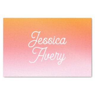 Any Name | Vintage Styled Script Colorful Ombre Tissue Paper