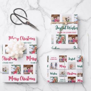 Any Text & 12 Photos Bright Modern Merry Christmas  Sheets