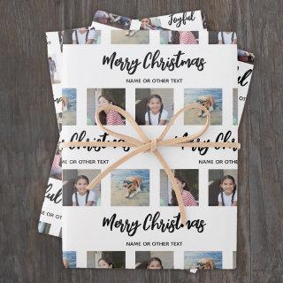 Any Text Photo Collage Simple Brushed Christmas  Sheets