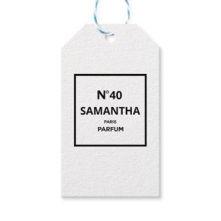 ANY YEAR Designer Perfume Bottle Birthday Gift Tags