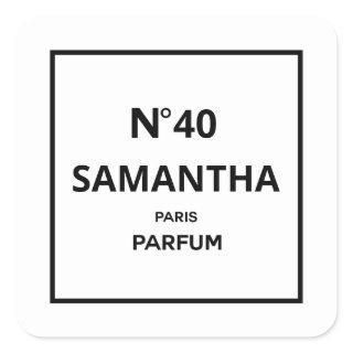 ANY YEAR Designer Perfume Bottle Birthday Square Sticker