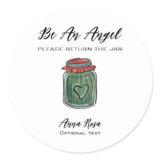 *~* AP30 Whimsical Return jar Green Canning Mason  Classic Round Sticker