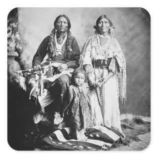 Apache Chief Antonio Maria with his family, 1897 ( Square Sticker