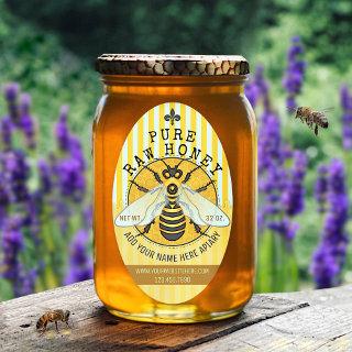 Apiary Honey Jar Labels | Honeybee Honeycomb Bee