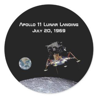 Apollo 11 Lunar Landing Classic Round Sticker