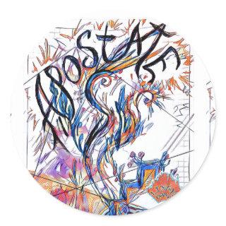 Apostate Colorful Free Doodle Drawing Classic Round Sticker